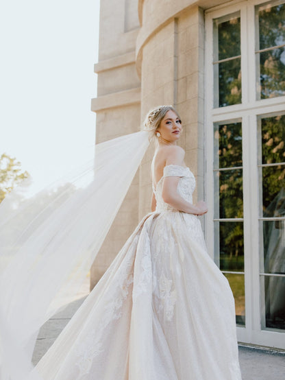 Chic Bridals Wedding Dresses Danika Veil Danika Lace Dress | Ball Gowns Toronto  Wedding Gowns