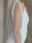 Chic Bridals Wedding Dresses Narrow Cathedral Plain Veil with Crepe Edging Plain Veil With Crepe Edging by Chic Bridals Wedding Gowns