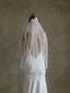 Chic Bridals Wedding Dresses Narrow Cathedral Plain Veil with Crepe Edging Plain Veil With Crepe Edging by Chic Bridals Wedding Gowns