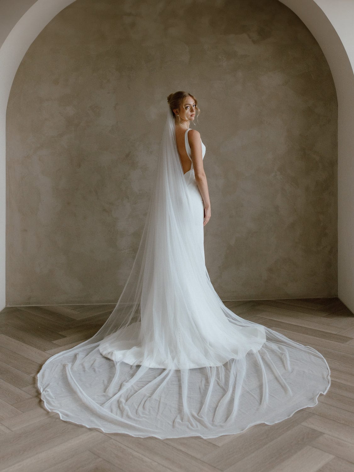 Plain Veil with Organza Trim by Chic Bridals Plain Veil with Organza Trim by Chic Bridals
