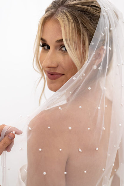 Chic Bridals Bridal Veils Pearly Veil - Heavy Beading Wedding Gowns